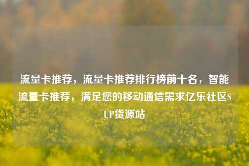 流量卡推荐，流量卡推荐排行榜前十名	，智能流量卡推荐，满足您的移动通信需求亿乐社区SUP货源站  第1张